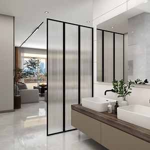 [Hot Item] Factory Price Hot Design Costing Saving Tempered Glass Shower Screen Walk in Black 3