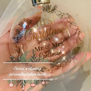 Personalised baubles to sparkle Shop the range here https://www.sweetpea-treacle.co.uk/product-category/baubles/ | Sweetpea & Treacle