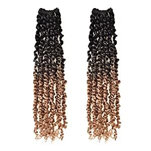 Toyotress Tiana Passion Twist Hair - 10 inch 2 Packs Pre-twisted Crochet Braids Ombre Blonde, Pre-looped Synthetic Braiding Hair Extensions (10 Inch, OT27-2P)