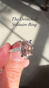 Set with an 11x9mm cushion cut morganite #snsthedrenchedring #solitairering #morganitering | Samnsue Jewelry Design