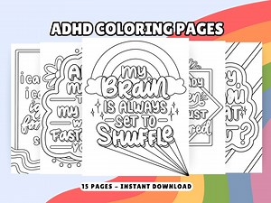 ADHD Coloring Book for Adults & Teens: Hand-drawn Affirmations (PDF Download) - Etsy