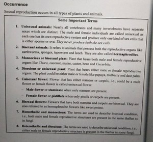 Occurrence Sexual reproduction occurs in all types of plants an... | Filo