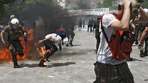 Strike protests in Athens turn violent