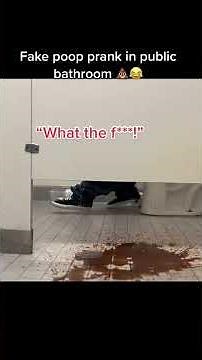 Fake poop prank in public bathroom 💩😂 #prank #poop