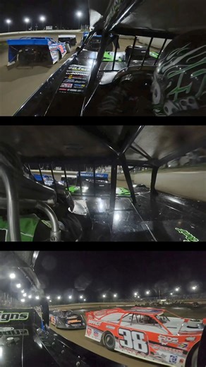 Chaos on Lap Two! #jasonfeger #highsidehustler #HornsUp #dirtlatemodel #dirttrackracing #dirtcarracing | Jason Feger Racing