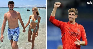 “My lion” – Thibaut Courtois’ wife shares adorable picture to support him as Real Madrid superstar undergoes ACL surgery