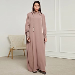 Saudi Women Abayas Muslim Ramadan Prayer Clothing With Hooded Jalaba Solid Casual Batwing Sleeve Arab Oriental | Qatar Makeup Shop Online