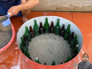 Made A Beautiful Stachu By Collecting Wine Bottles | Unique Idea