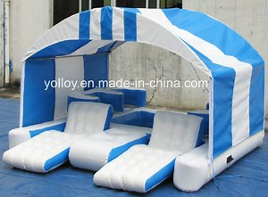 [Hot Item] 6 Person Inflatable Floating Water Island with Shade Tent