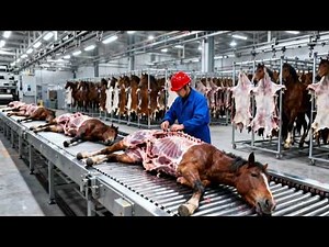 Inside an Industrial Horse Breeding Complex: From Horse Farming to Horse Meat Processing