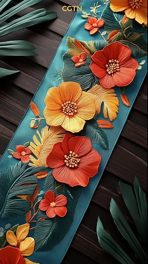 Known as the “tree of life,” the carnauba palm is a cornerstone of Brazil's economy, valued for its versatility and wide-ranging uses. Have a look at this AI-generated poster, where Brazil’s carnauba palm flowers bloom on a Chinese silk belt. It is a beautiful blend of this iconic Brazilian plant with the timeless grace of the artistry of ancient Chinese techniques, symbolizing a harmonious meeting of two cultures. #2024G20 #Horizon #Brazil #AI | China Plus Culture