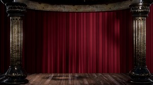 stage curtain with light and shadow