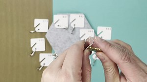 Lucky Line Square Slotted Cabinet Key Tag with Hook & Printed Number Sequence #21-40 (2592140), White