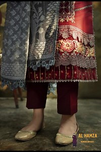 Qalamkar Qline ✨ Unstitched 3pcs Dress Inbox For Order | AL Hamza