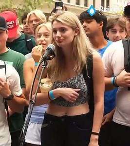 She calls what Charlie Kirk is doing 'weird' while she pops her tit out for the camera. @TPUSA @charliekirk11