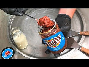 m&m Spread - Ice Cream Rolls | how to make m&m's ice cream with crispy pieces | mm mms m and m & m