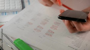 Budget and Tax planning concept, Accountant Hand is calculating company annual tax Personal income tax form income under US law, season to pay tax.