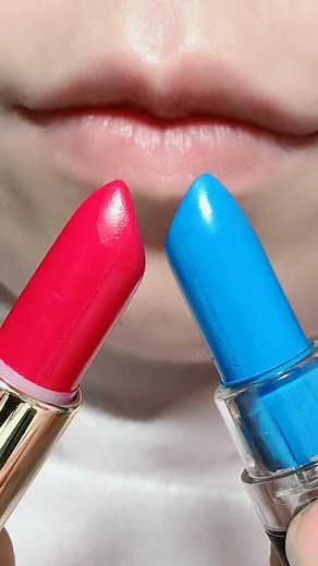 Bold Red and Blue Lipstick Challenge by EyesLipsFace