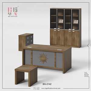 [Hot Item] Popular Classic Hotel Office Furniture Computer Table Manager Desk with Drawer File Cabinet