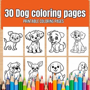Cute Dog Coloring Pages - Printable Digital Download for Kids - Etsy Canada