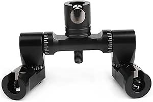 Single/Double Side Adjustable V-Bar Mount Quick Disconnect Bow Rod Stabilizer, Archery Compound Recurve Bow Stabilizer Single/Double Sidebar Back Bar stabilizer Mount