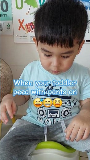 My toddler peed his pants | Training my son to pee in potty chair