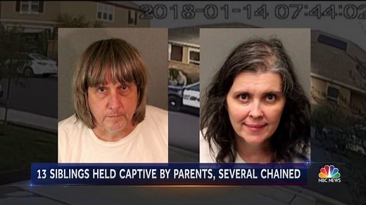 California couple arrested for shackling their 13 children to furniture