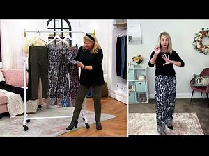 Susan Graver Printed Liquid Knit Straight Leg Pull-On Pants on QVC