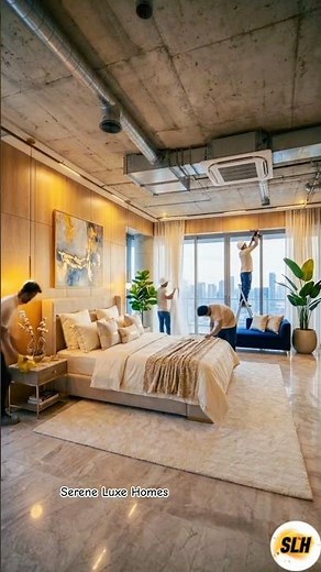 Penthouse Master Suite Transformation ✨ | Luxury Bedroom with Skyline Views | #penthouse #Shorts