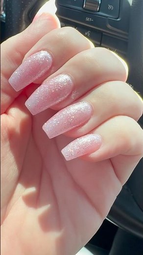 Pink Glitter Nails for Summer! ￼