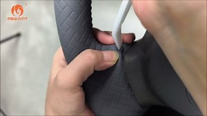 MEWANT Hand Sew Grey Solid Woven Embossed Faux Leather Steering Wheel Cover for Toyota Tacoma 1995-2000 4Runner Avalon