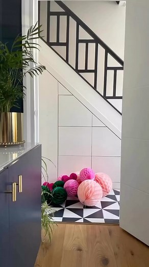 Add some colour to your hallway with this beautiful pom pom stair garland 😅 #SmartStorage #Storage #Organize #Declutter #StorageSolutions #HomeOrganization #StorageIdeas #StorageInspiration #ClosetOrganization #StorageHacks #SmallSpaceStorage #UnderStairsStorage | Smart - The Understairs Storage Co.