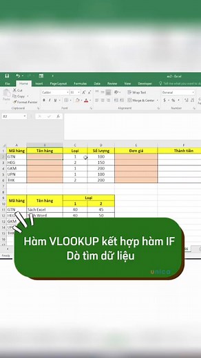 Dò tìm dữ liệu, sử dụng hàm VLookup và hàm If #excel Mua sách tặng ngay khóa học video hướng dẫn thực hành Bộ tài liệu làm việc, Sách word, excel, powerpoint giá 198k. Đặt tại đây nhé sếp ơi : https://daykemtinhocvungtau.com/sachtinhoc . Nguồn: tinhocunica | Học Tin học văn phòng chuyên nghiệp Vũng Tàu