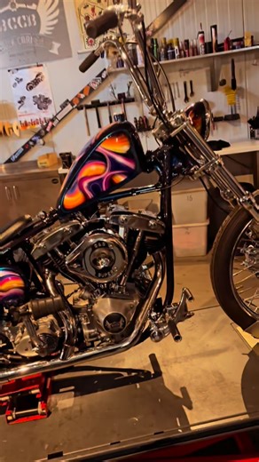 The “PURPLE HAZE” is ready for the “Chopper Village Area” @mirko_marinelli / @lowridemag / @motorbikeexpo 🇮🇹 This Shovelhead is also for sale, pm for more info #chopper #shovelhead #swingarm #ftw | BCCB Back Corner Custom Bikes