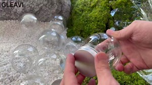 GLEAVI Small Clear Snow Globe: 15pcs Plastic Snow Globe 150ml with Screw Off Cap Candy Cookies Jar for DIY Crafts Christmas Plant Landscape