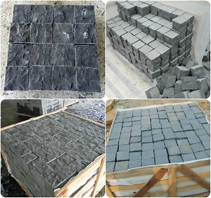 [Hot Item] Natural Black Basalt/Slate/Tumbled/Sandstone/Porphyr/Granite Stone Pavement/ Cubes/Blind/Paver Stone/Paving Stone