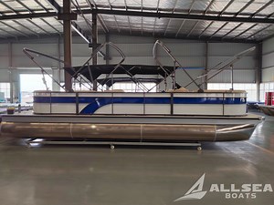 [Hot Item] Best Sightseeing Fully Welded Aluminum Floating Tube Customized Fence Design and Color Catamaran Pontoon Boat