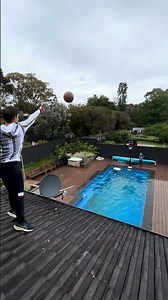 ROOFTOP Basketball Shot Over the Pool!!!🏀