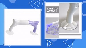 Uonlytech Suction Cup Ruler Handle for Quilting Strong Grip Quilting Template Fixator Handheld Sewing Tool for Patchwork and Projects Purple White