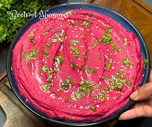 5.7K views · 17 reactions | Beetroot Hummus | Healthy Spreads | Vegan Dip | Homemade Spread #beetroothummus #healthyspreads #vegandip #HomemadeDips #homemade #veganrecipes #HummusRecipe Creamy, smooth, and subtly sweet, this vegan beetroot hummus is a flavor explosion! The earthy sweetness of beetroot perfectly complements the tangy hummus. Perfect for dipping or spreading! | Passion2cook | Facebook