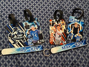 Custom Sports Bag Tags | Personalized Photo Luggage Tag | Team Gifts | Baseball, Football, Softball, More - Etsy