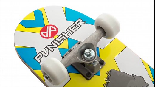 Punisher Skateboards Vendetta 31-Inch Double Kick Concave Complete Skateboard