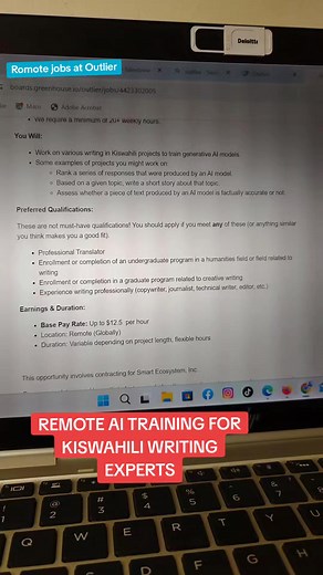 Remote AI Training for Kiswahili Writing Experts at Outlier | Earn up to $12.5 per hour