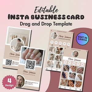 Instagram Business Cards, DIY Canva Business Card Template, IG Influencer Cards, Small Business Digital Cards, Premade Business Cards PLR - Etsy