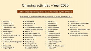 On going activities 2020 | Urban Development Authority - UDA
