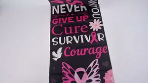 Breast Cancer Awareness Porch Banner - Pink Ribbon Hanging Sign Decorations for October Awareness Month Charity Party, Black Pink Faith Hope Strength Courage Door Banners 70.8x11.8 Inch