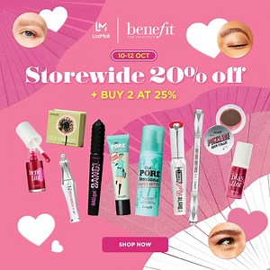 It’s perfect 10!  It’s time for your double date shopping  Enjoy storewide 20% + Buy any 2 at 25% for the next 3 days朗朗朗 Get additional discount voucher at 12am-2am, 10.10 only @lazada_my 來 | Benefit Cosmetics | Facebook