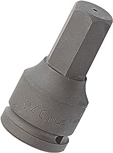 GENIUS TOOLS 1" Dr. 22mm Hex Impact Bit Socket, 98mmL (CR-Mo) - 849822