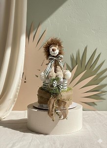 Safari Diaper Cake | Jungle Baby Shower Centerpiece | Luxury Safari Theme Baby Gift | Gender Neutral Diaper Cake - Etsy