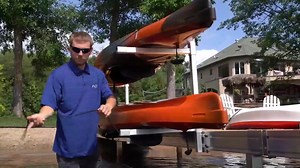 Accessory Racks Single and double tier for holding kayaks, paddleboards and lake mats. Heavy-duty bungee is connected to each bar to hold items in place. Double arms are adjustable vertically. Additional 23″ add-on arms for double rack are also available. 35 lb weight capacity per arm. | FLOE International | Facebook